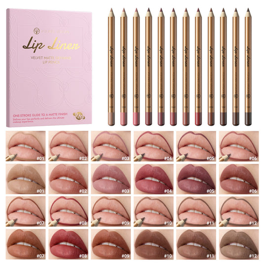 12 PCS Matte Lip Liner Set