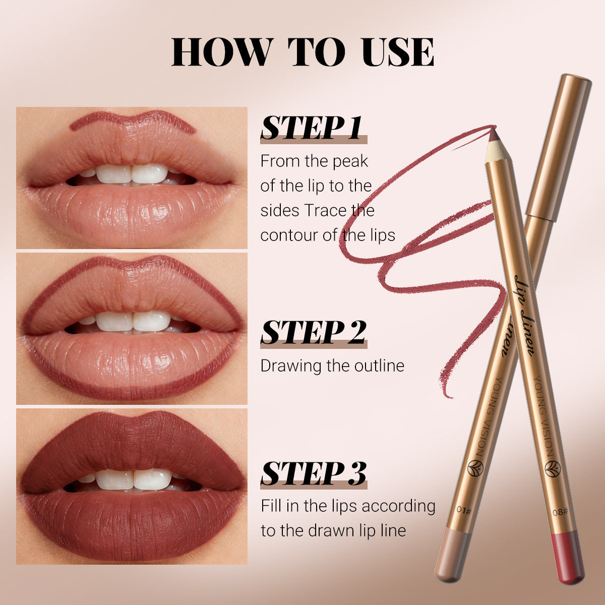 12 PCS Matte Lip Liner Set