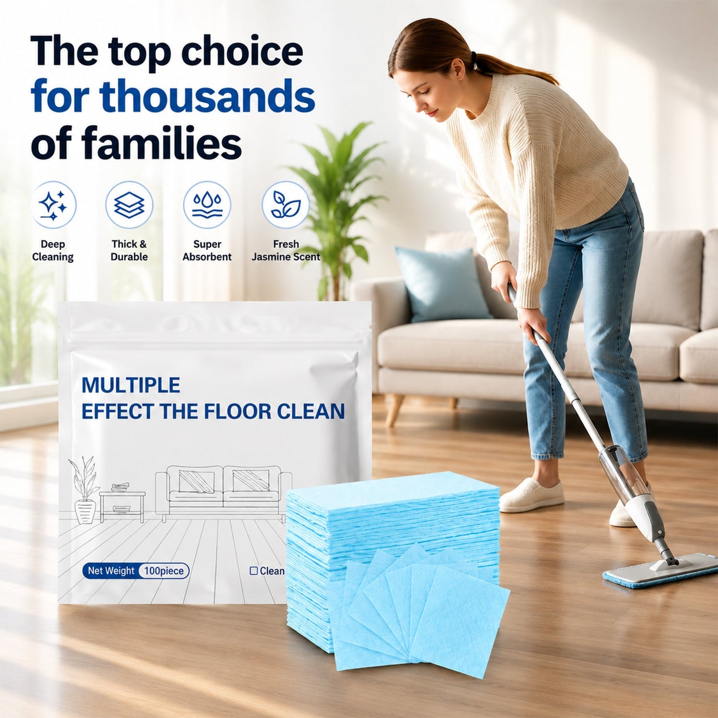 100 Piece Floor Cleaning Tablets Multi-Surface Cleaner