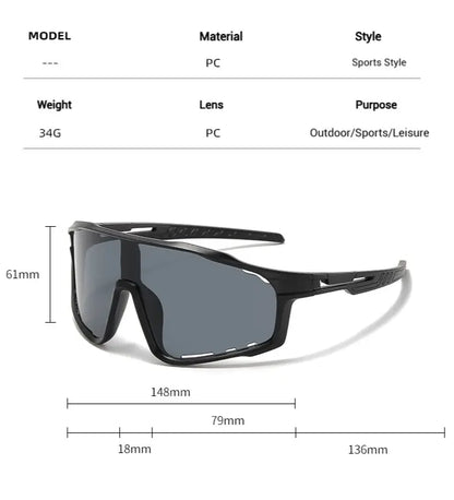 Photochromic UV-Protective Sports Sunglasses for Cycling & Hiking – Windproof, Sand-Resistant Eyewear