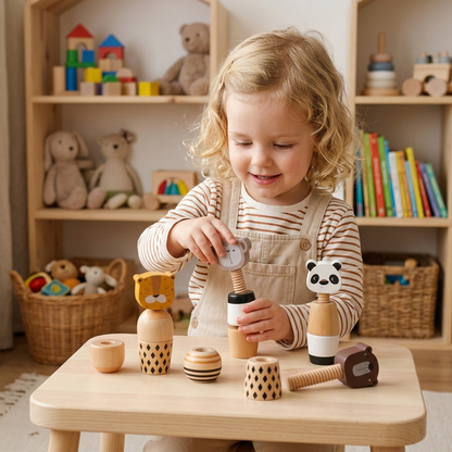 Wooden Animal Twist & Screw Fine Motor Toy