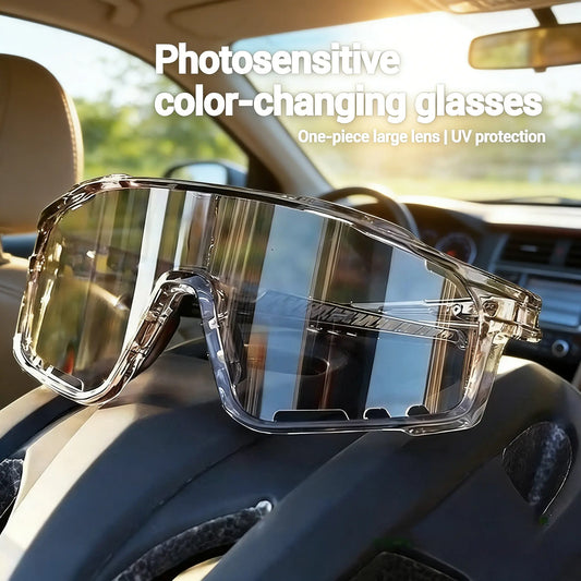 Photochromic UV-Protective Sports Sunglasses for Cycling & Hiking – Windproof, Sand-Resistant Eyewear