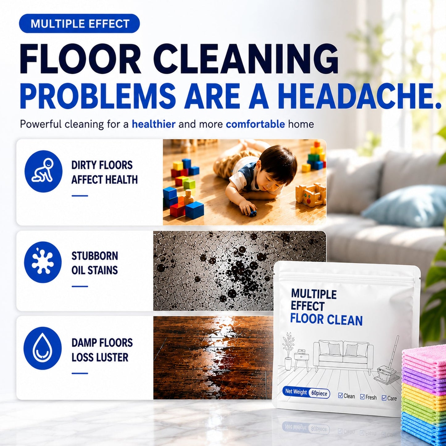 100 Piece Floor Cleaning Tablets Multi-Surface Cleaner