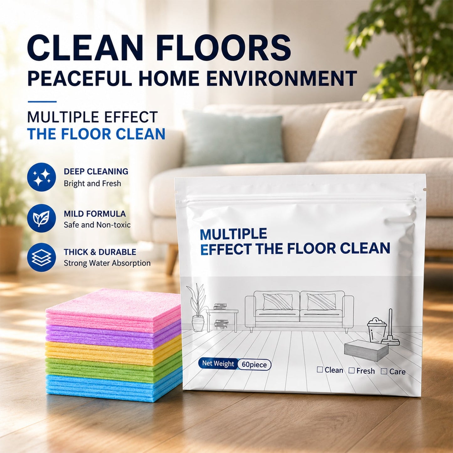 100 Piece Floor Cleaning Tablets Multi-Surface Cleaner