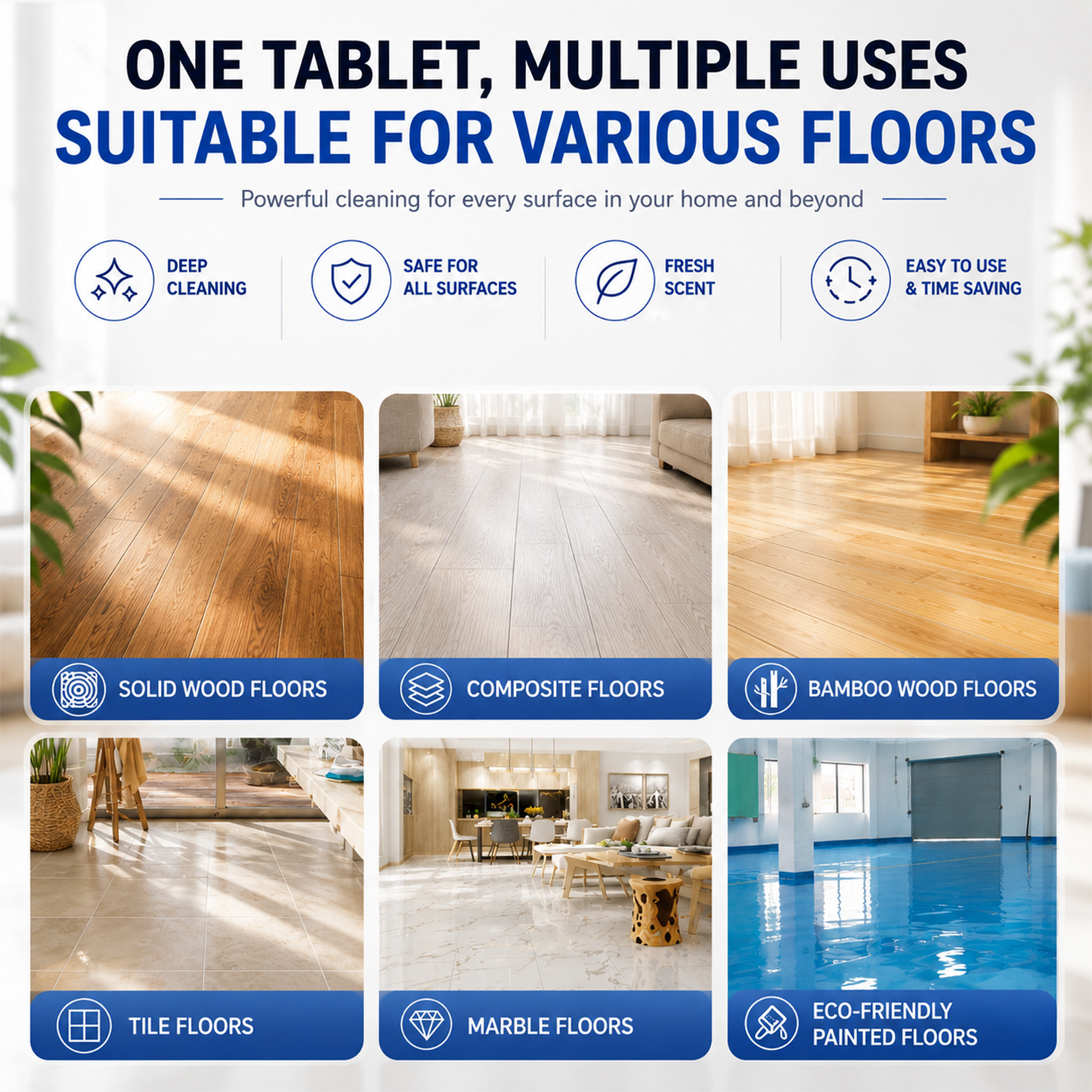 100 Piece Floor Cleaning Tablets Multi-Surface Cleaner